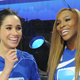 (L-R) Meghan Markle and Serena Williams participate in the DirecTV Beach Bowl on February 1, 2014 in New York City.